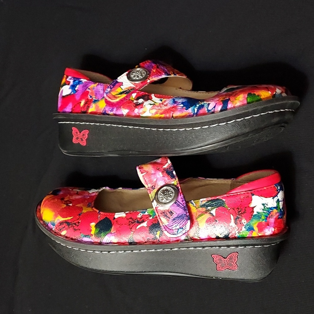 Alegria Women's Floral Mary Jane Shoes  Sz 36   FINAL - Picture 3 of 13